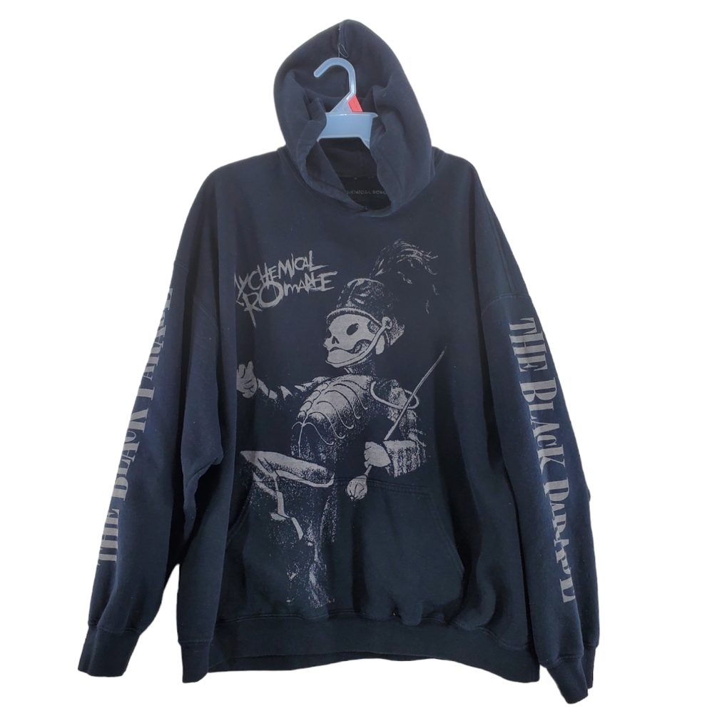 My Chemical Romance Hoodie Sweatshirt Mens 2XL Fleece Band Skeleton Black Parade - Picture 2 of 9